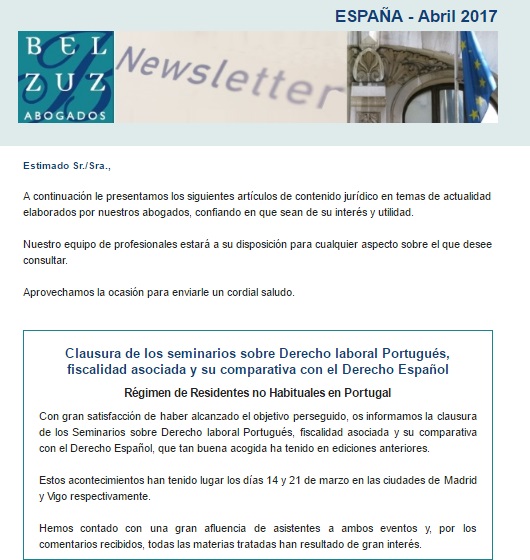 Newsletter España - Abril 2017