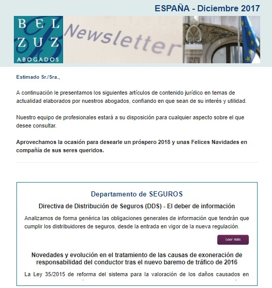 Newsletter España - Diciembre 2017