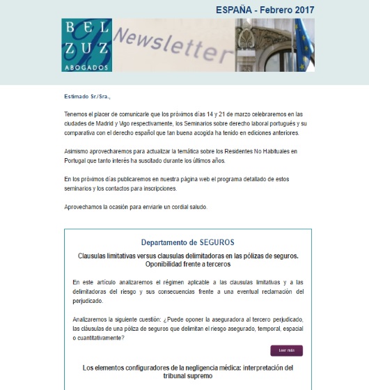 Newsletter España - Febrero 2017