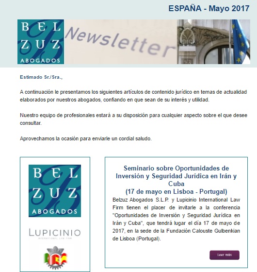 Newsletter España - Mayo 2017
