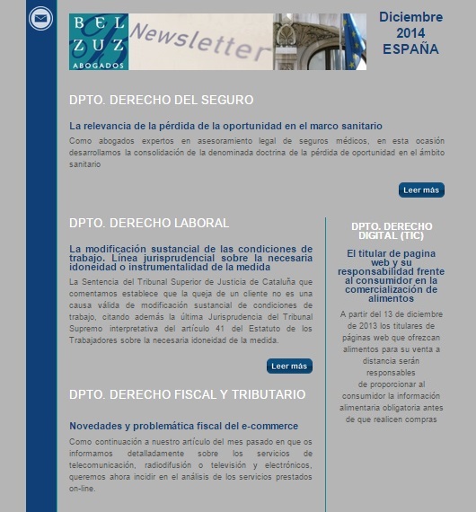 Newsletter España - diciembre 2014