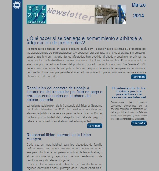 Newsletter España - marzo 2014
