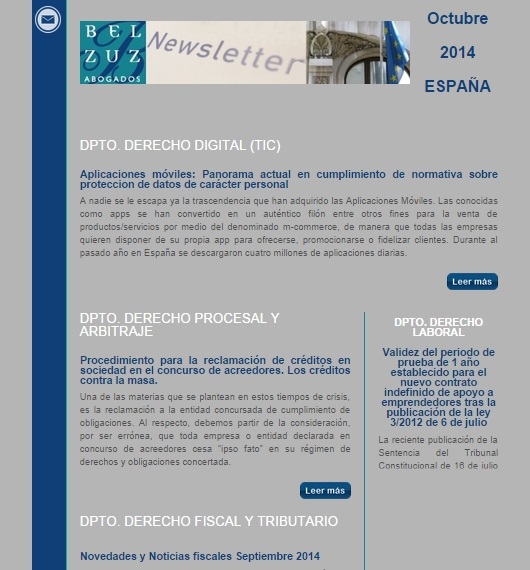 Newsletter España - octubre 2014