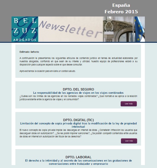 Newsletter España - febrero 2015