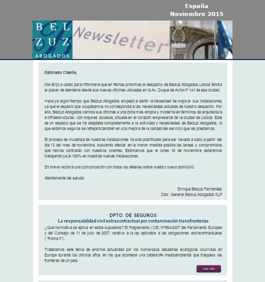 Newsletter España - Noviembre 2015