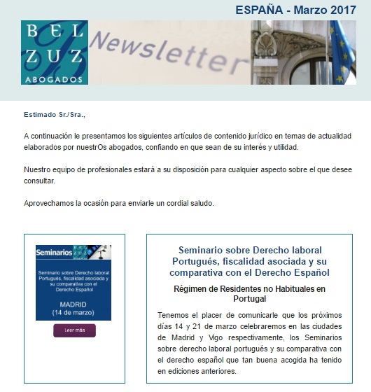 Newsletter España - Marzo 2017