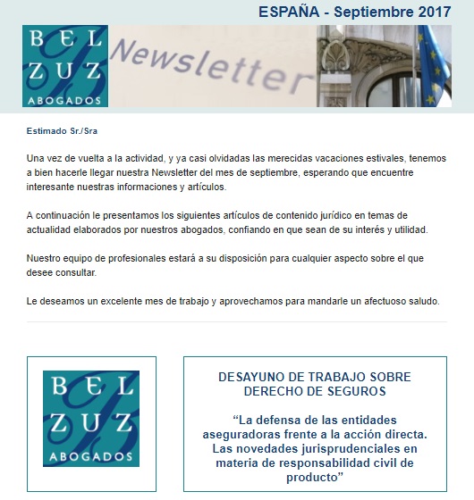 Newsletter España - Septiembre 2017