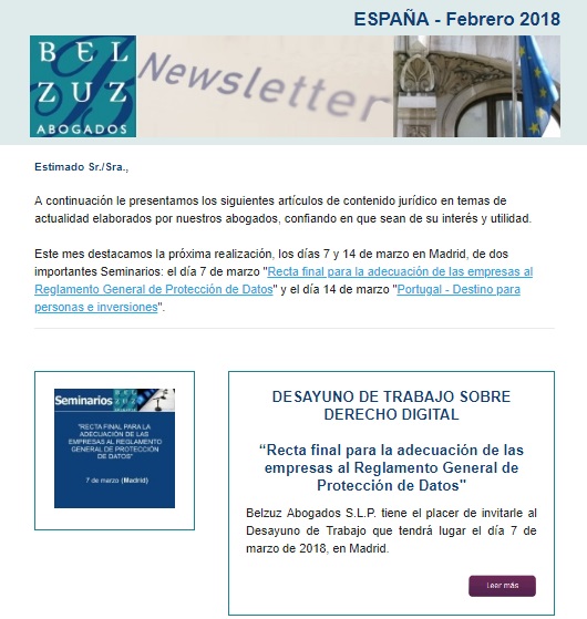 Newsletter España - Febrero 2018