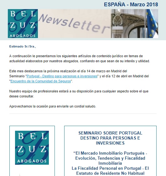 Newsletter España - Marzo 2018