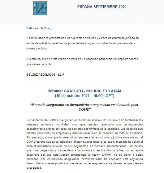 Newsletter España - Septiembre 2021