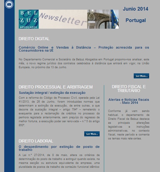Newsletter Portugal - Junho 2014
