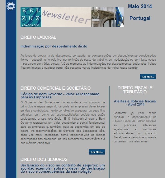 Newsletter Portugal - maio 2014