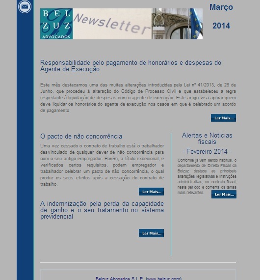 Newsletter Portugal - março 2014