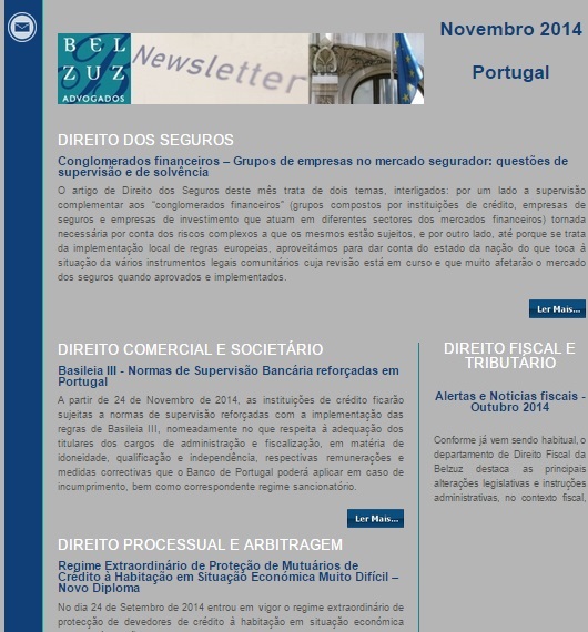 Newsletter Portugal - novembro 2014